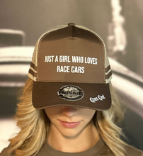Load image into Gallery viewer, Gas Gal - Just a girl who loves race cars - Trucker Cap