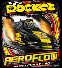 Load image into Gallery viewer, Aeroflow Nitro Funnycar - black - Two Position Print Tee Shirt