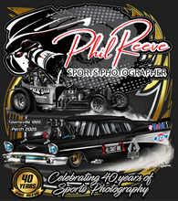 Load image into Gallery viewer, Phil Reeve - Celebrating 40 Years of Sports Photography - Tee Shirt