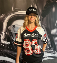 Load image into Gallery viewer, Gas Gal black, red and white Titan Shirt - with crystals
