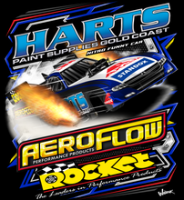 Load image into Gallery viewer, Aeroflow/ Harts Nitro Funnycar - blue - Two Position Print Tee Shirt
