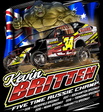 Load image into Gallery viewer, Kevin Britten - Dirt Modified - Two Position Print Tee Shirt
