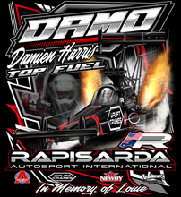 Load image into Gallery viewer, Rapisarda Autosport International - TOP FUEL - Damien Harris - Two Position Print Tee Shirt
