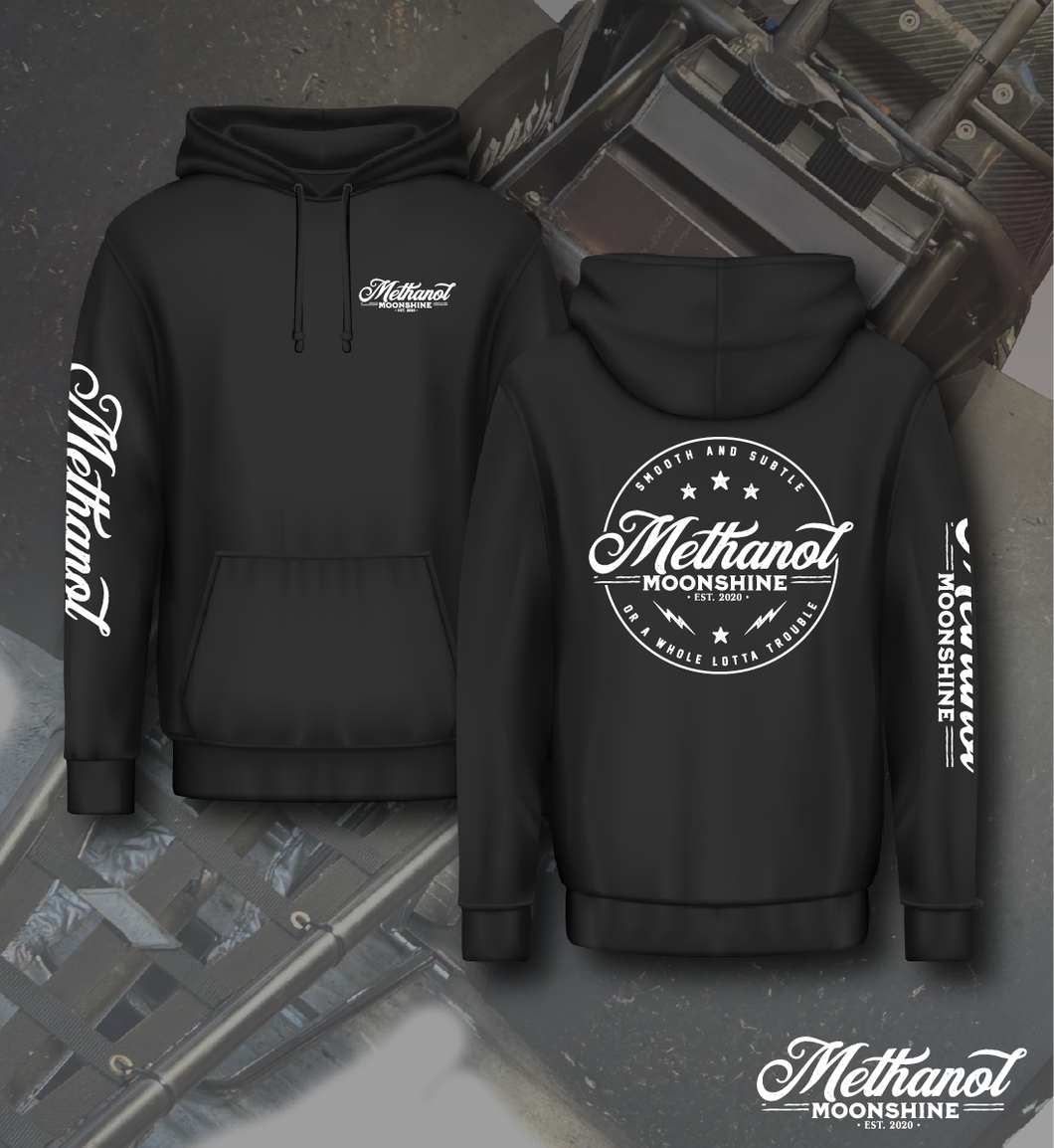 Methanol Moonshine - White Round Logo - Hoodie