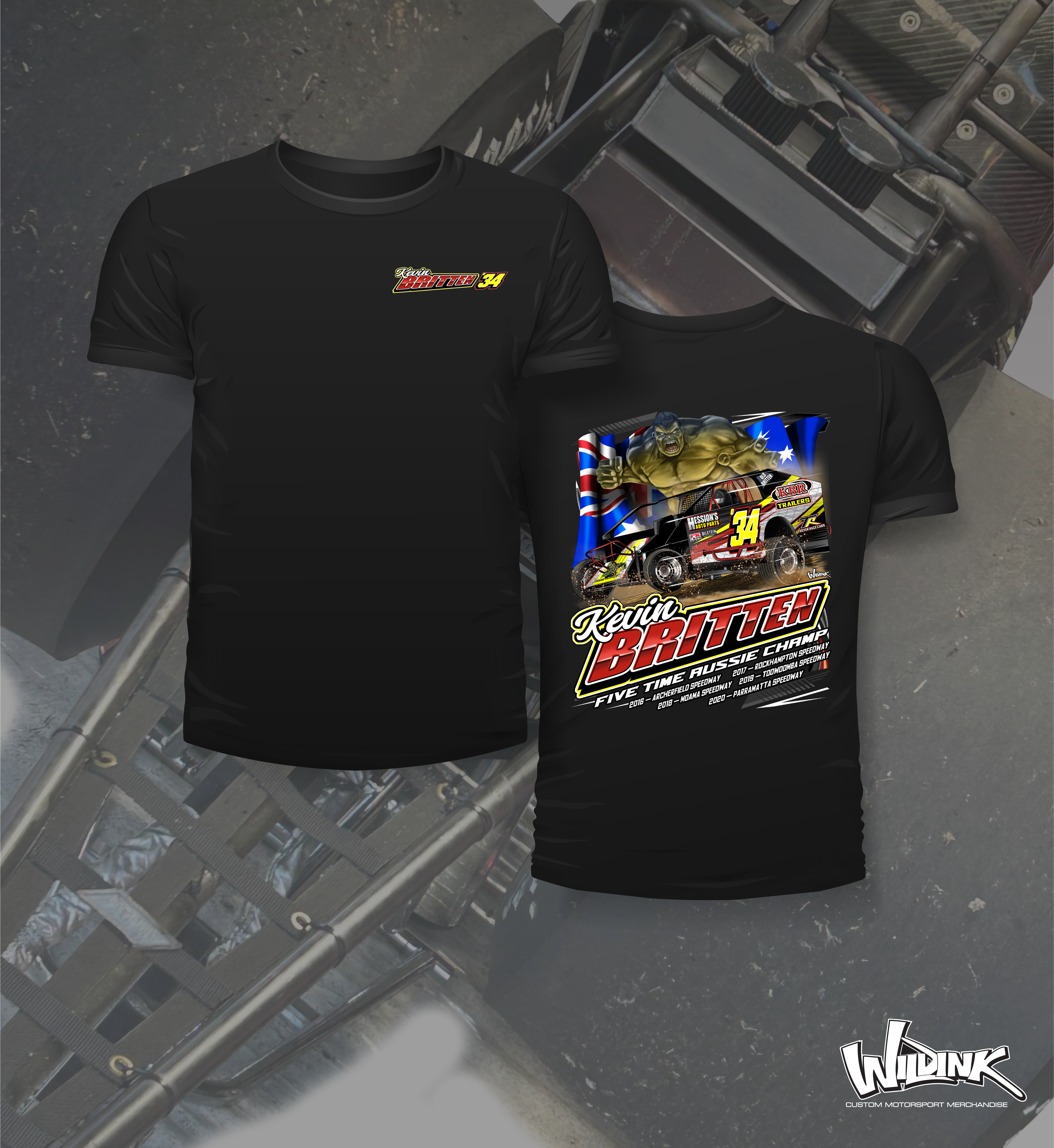 Kevin Britten - Dirt Modified - Two Position Print Tee Shirt – Wild Ink ...