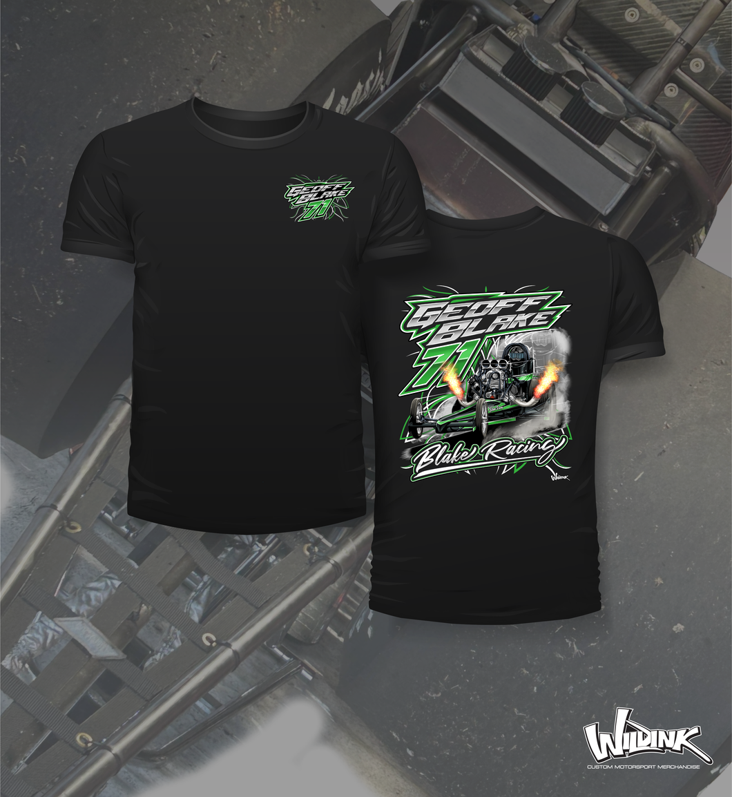 Geoff Blake - Front Engine Dragster- Two Position Print Tee Shirt