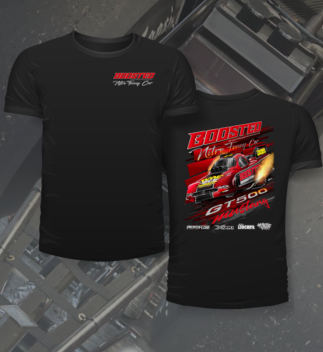 BOOSTED Mustang Nitro Funny Car - Aeroflow - Tee Shirt