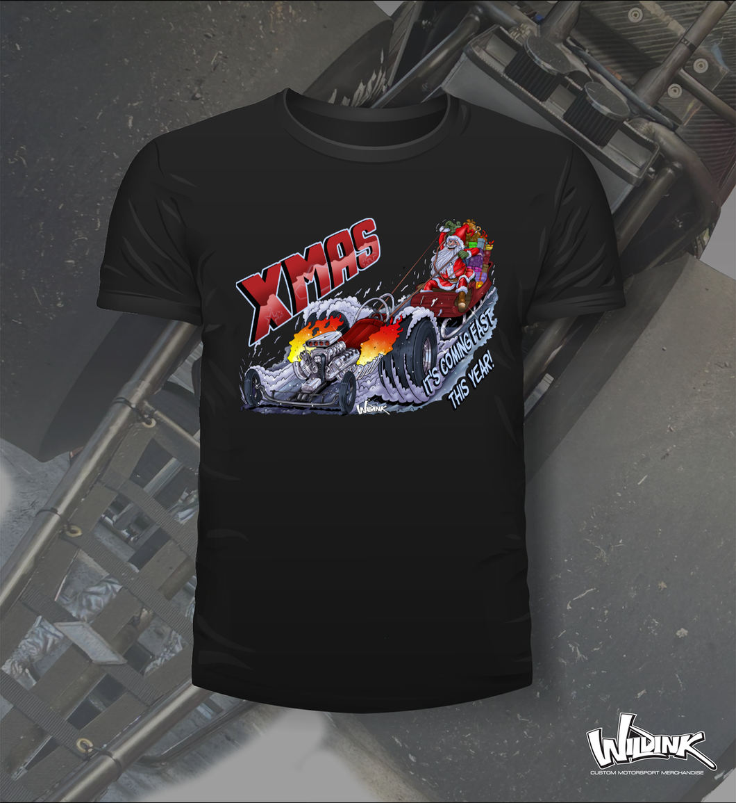 Christmas Drag Car - Tee Shirt