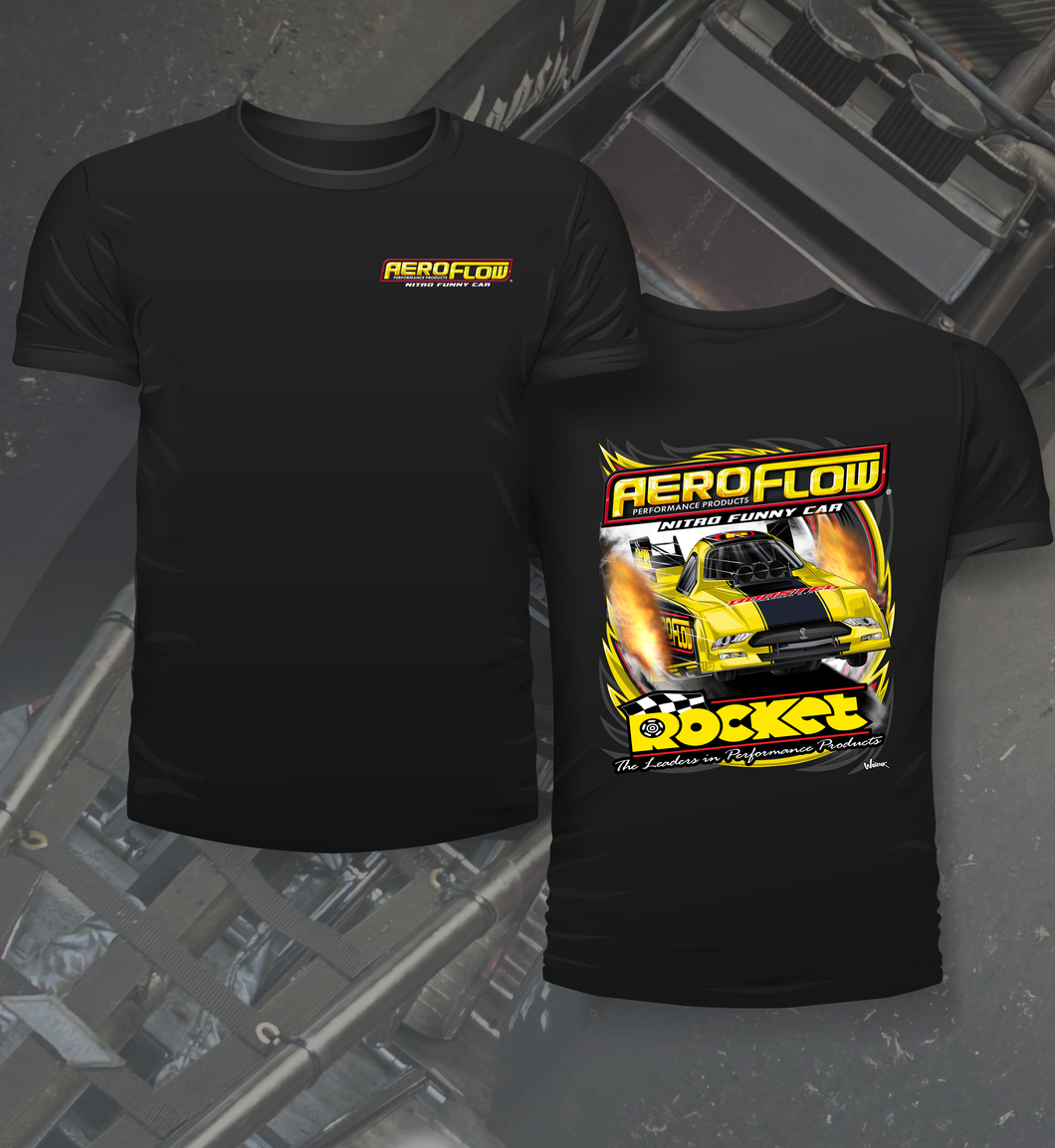 Aeroflow Nitro Funnycar - yellow - Two Position Print Tee Shirt